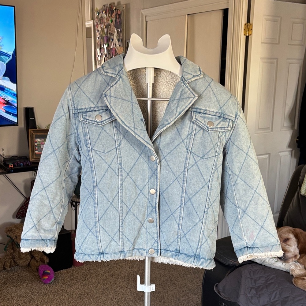 Chelsea & Violet kids coat size S/M Quilted Denim Jacket